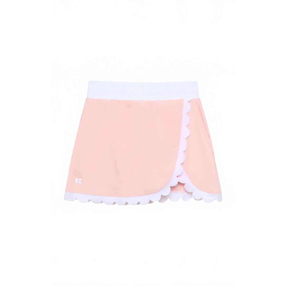 NEW COURTSIDE KIDS scalloped trim skort in pink/white - Picture 3 of 3